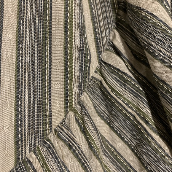 Green striped ruffle mini dress, Altar’d State, size S - Picture 3 of 5